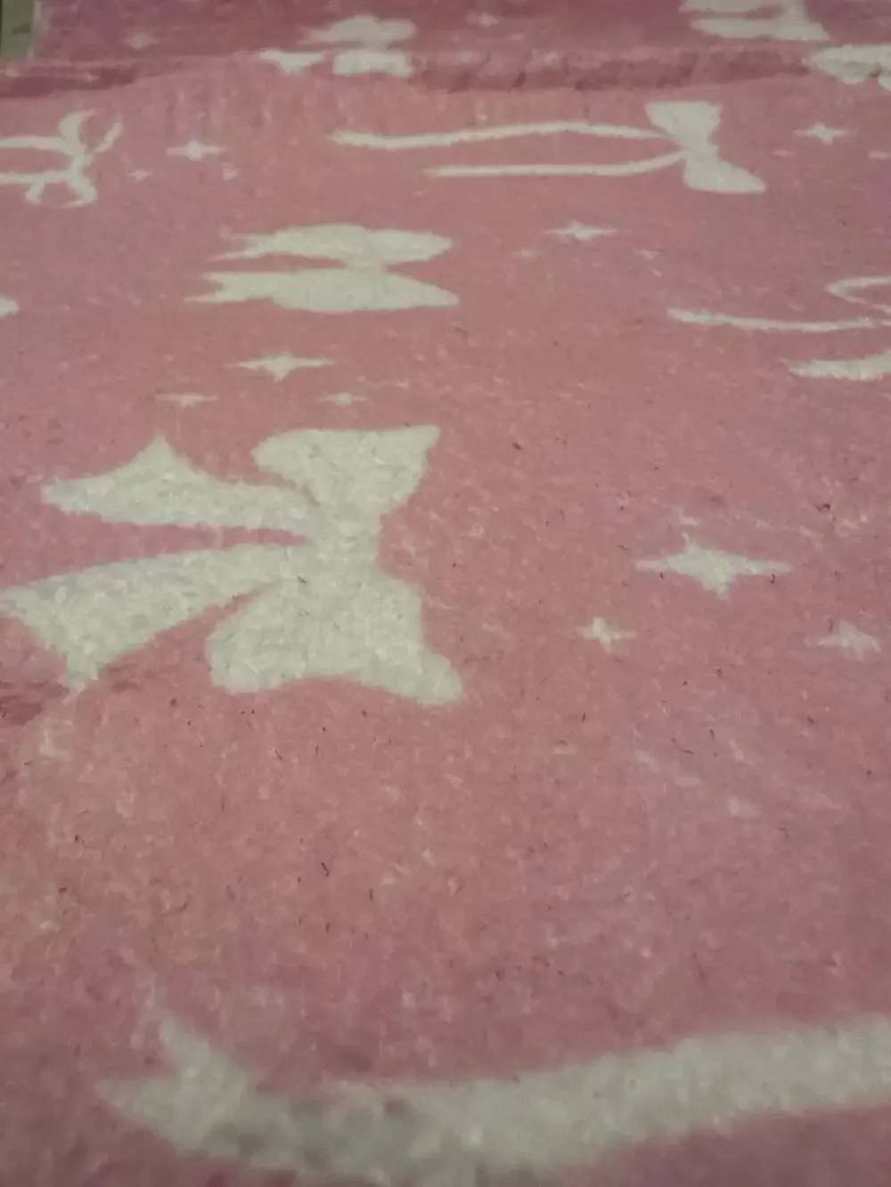Pink and White Bow Print Soft Area Rug